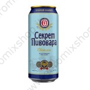 Пиво "Секрет Пивовара" алк,4,7% ж/б (0.45л)